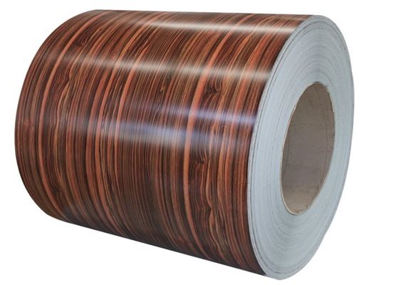 1200MM Color Coated Steel Sheet Coil 0.2MM Simulasi Butir Kayu JIS DIN